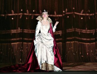 Maria Callas takes a curtain call in Gluck's Iphigénie en Tauride, at La Scala in Milan, Italy, in 1958.